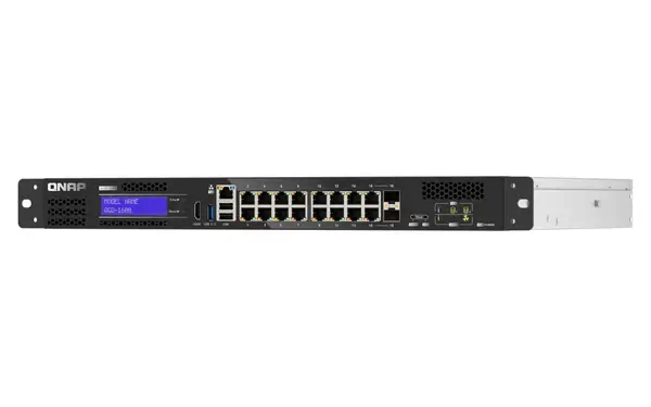 QNAP QGD-1600 Géré Gigabit Ethernet (10/100/1000) 1U Noir, QNAP - visuel 1 - hello RSE - Fonctions réseau avancées