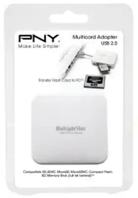 PNY AXP724 lecteur de carte mémoire USB 2.0 Blanc - Accessoire Stockage - visuel 2
