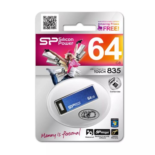 Revendeur officiel SILICON POWER memory USB Touch 835 64Go USB 2.0 Blue