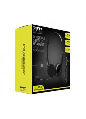 Port Designs 901604 écouteur/casque Avec fil Arceau Bureau/Centre d'appels USB Type-A Noir - Accessoire - visuel 3