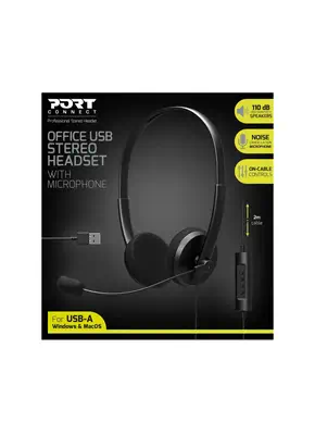 Port Designs 901604 écouteur/casque Avec fil Arceau Bureau/Centre d'appels USB Type-A Noir - Accessoire - visuel 2