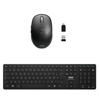Port Designs 900907-FR clavier Souris incluse Maison Bluetooth AZERTY Français Noir - Pack Clavier, souris - visuel 1