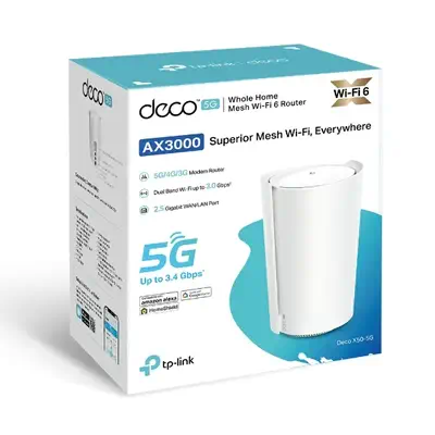 TP-Link Deco X50-5G Bi-bande (2,4 GHz / 5 GHz) Wi-Fi 6 (802.11ax) Blanc 3 Interne - Routeur - visuel 3