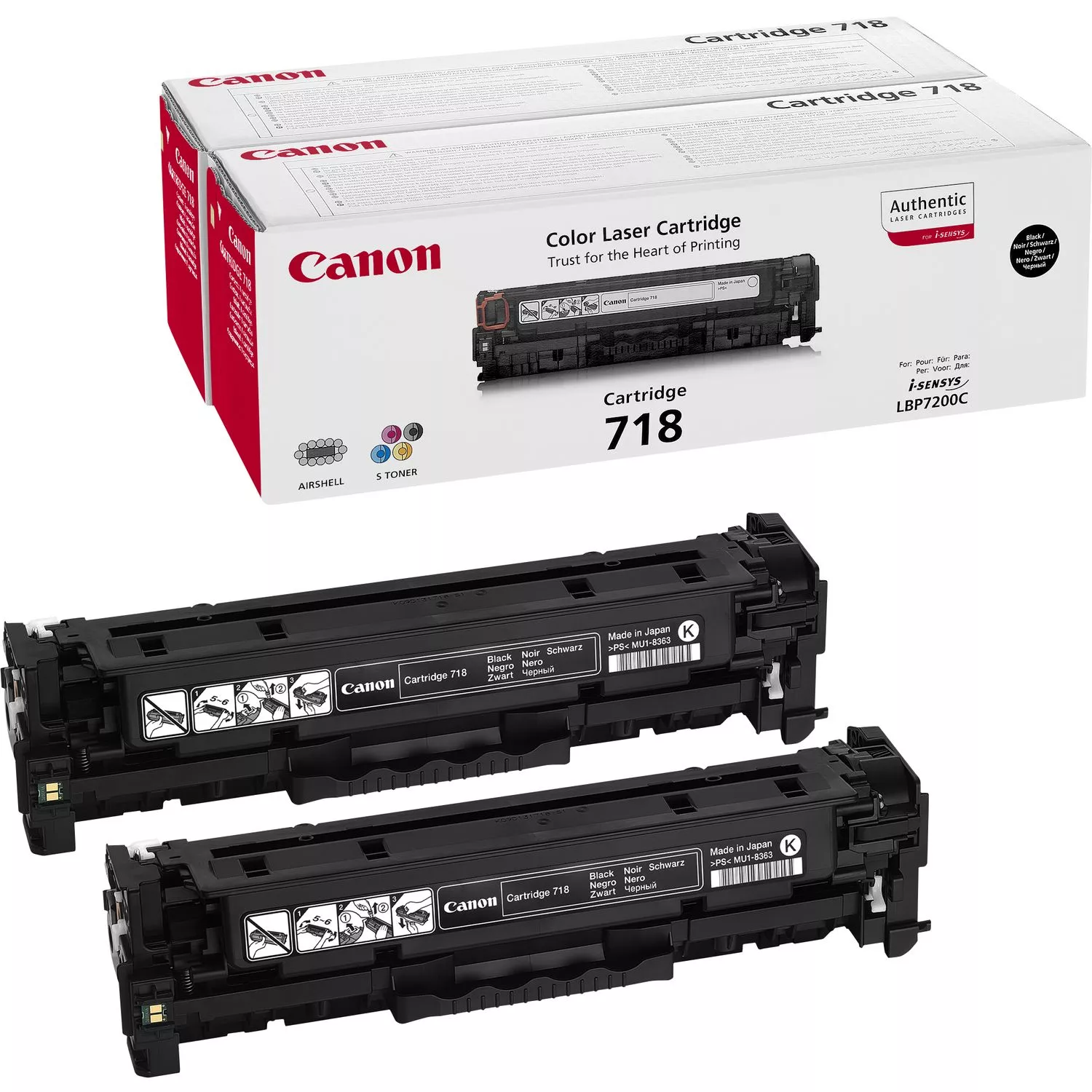 Revendeur officiel Toner CANON 718 BK toner noir capacité standard 3.400 pages pack