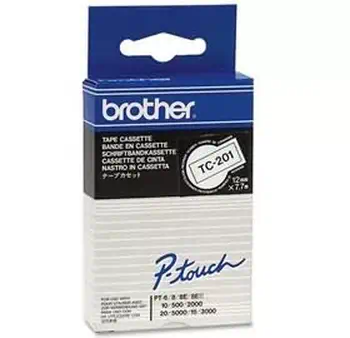 Achat BROTHER P-TOUCH TC-201 noir sur blanc 12mm et autres produits de la marque Brother
