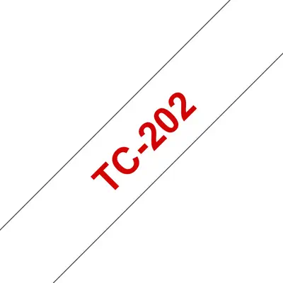 Brother TC-202 ruban d'étiquette Rouge sur blanc - Autres consommables - visuel 1