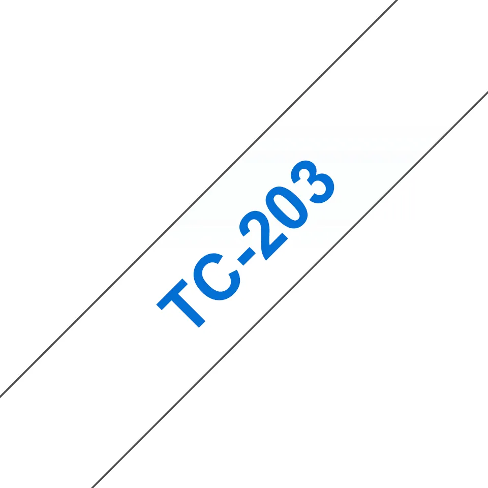 Brother TC-203 ruban d'étiquette Bleu sur blanc - Autres consommables - visuel 1