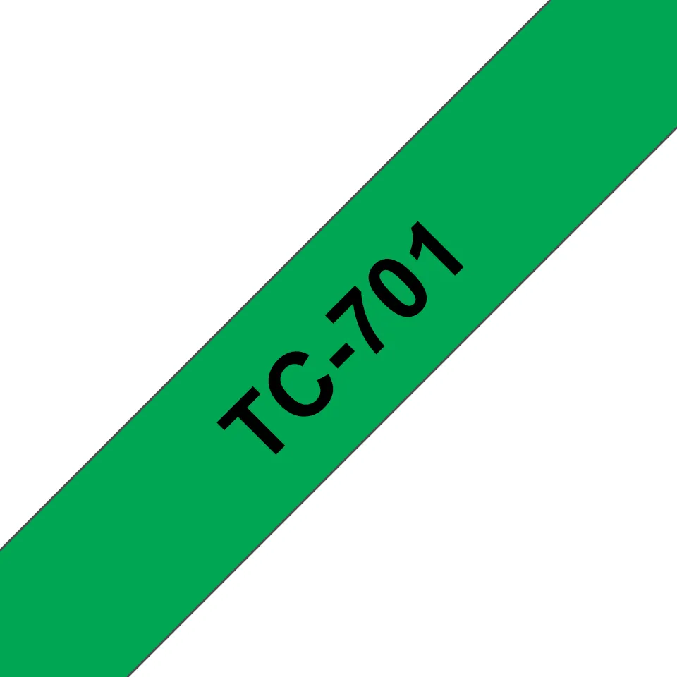Brother TC-701 ruban d'étiquette Noir sur vert - Autres consommables - visuel 1