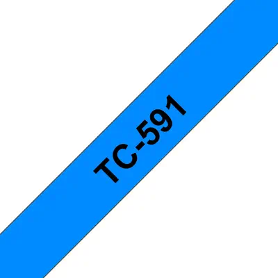 Brother TC-591 ruban d'étiquette Noir sur bleu - Autres consommables - visuel 1