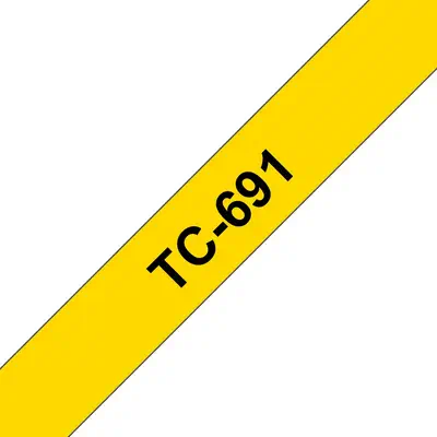 Brother TC-691 ruban d'étiquette Noir sur jaune - Autres consommables - visuel 1