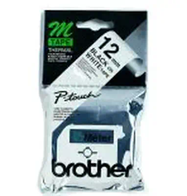 Labelling Tape - 12mm, Black/White, Blister - Brother - Autres consommables - visuel 1