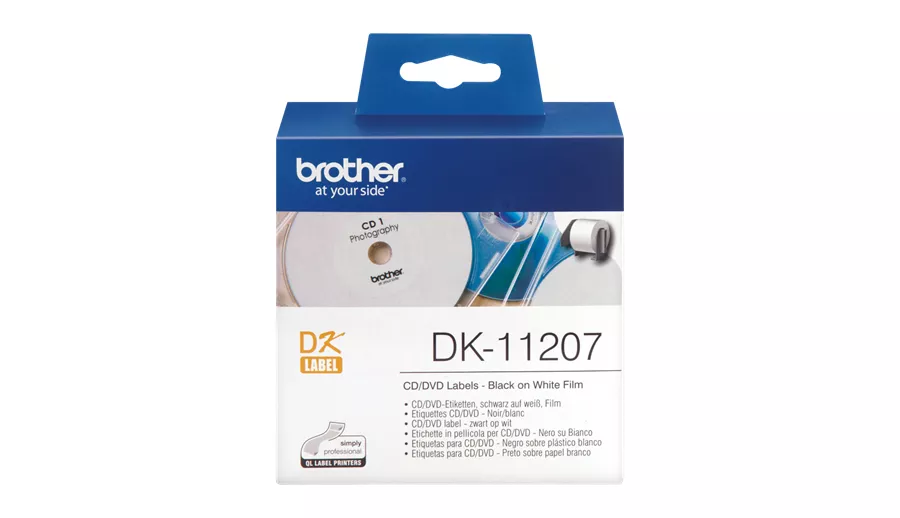 Achat BROTHER P-TOUCH DK-11207 die-cut CD / DVD label (film et autres produits de la marque Brother