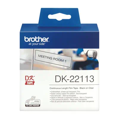 Brother DK-22113 ruban d'étiquette Noir sur transparent - Autres consommables - visuel 2
