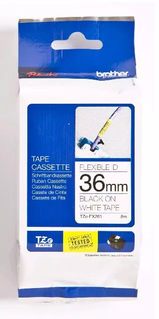 Achat BROTHER TZEFX261 36mm Black on White Flexible ID au meilleur prix