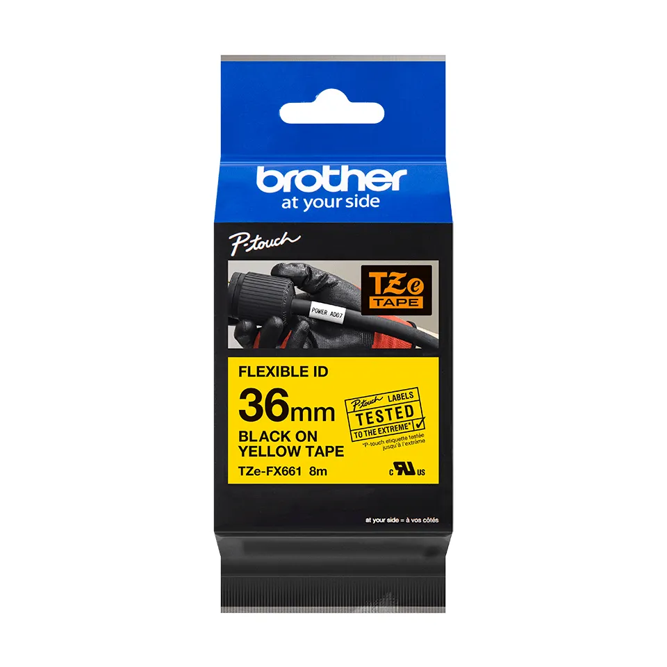 Vente BROTHER TZEFX661 36mm Black on Yellow Flexible ID Brother au meilleur prix - visuel 4