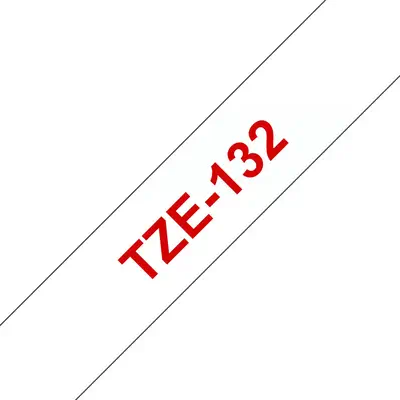 Brother TZE-132 ruban d'étiquette Rouge sur transparent - Autres consommables - visuel 1