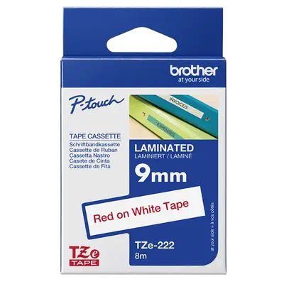 Brother TZE-222 ruban d'étiquette Rouge sur blanc - Autres consommables - visuel 3