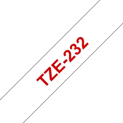 Vente BROTHER P-TOUCH TZE-232 rouge sur blanc 12mm Brother au meilleur prix - visuel 2