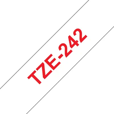 Brother TZE-242 ruban d'étiquette Rouge sur blanc - Autres consommables - visuel 1