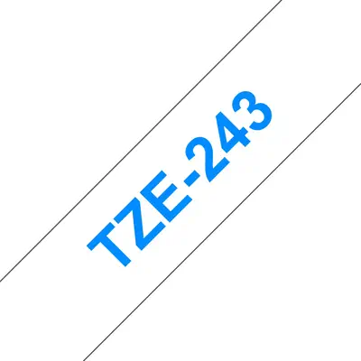 Brother TZE-243 ruban d'étiquette Bleu sur blanc - Autres consommables - visuel 1