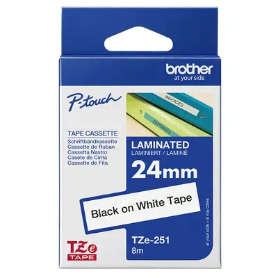Brother TZE-251 ruban d'étiquette Noir sur blanc - Autres consommables - visuel 3