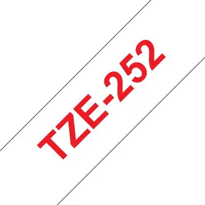 Brother TZE-252 ruban d'étiquette Rouge sur blanc - Autres consommables - visuel 1