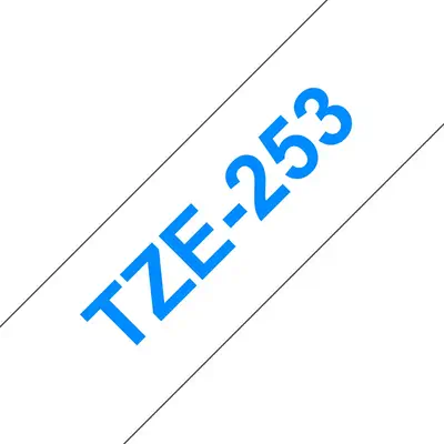 Brother TZE-253 ruban d'étiquette Bleu sur blanc - Autres consommables - visuel 1