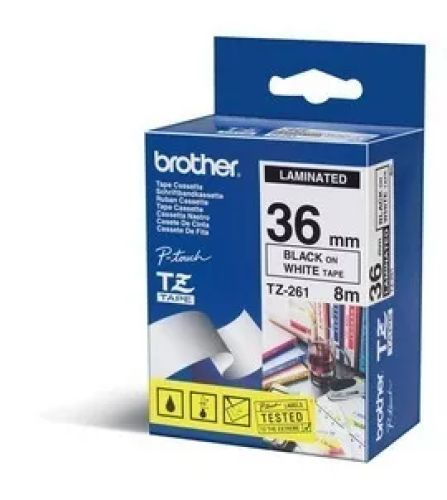Achat BROTHER P-TOUCH TZE-261 noir sur blanc 36mm et autres produits de la marque Brother