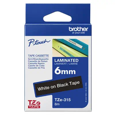 Brother TZE315 ruban d'étiquette Blanc sur noir TZe - Autres consommables - visuel 3