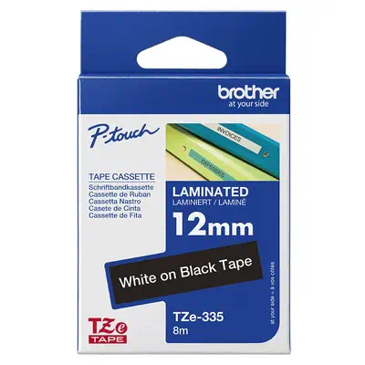 Brother TZE-335 ruban d'étiquette Blanc sur noir TZ - Autres consommables - visuel 3