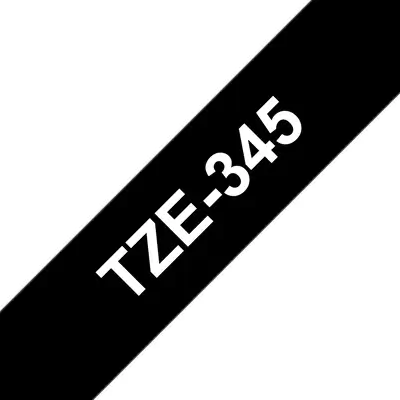 Brother TZE-345 ruban d'étiquette Blanc sur noir - Autres consommables - visuel 1