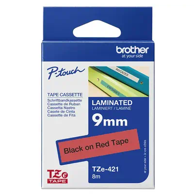 Brother TZE-421 ruban d'étiquette Noir sur rouge - Autres consommables - visuel 3