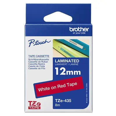 Brother TZE-435 ruban d'étiquette Blanc sur rouge - Autres consommables - visuel 4