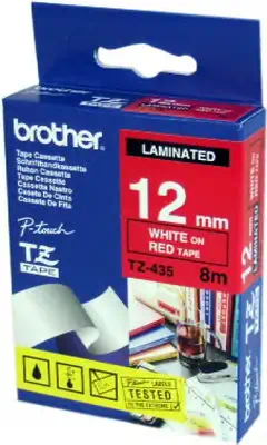 Revendeur officiel Autres consommables BROTHER P-TOUCH TZE-435 blanc sur rouge 12mm