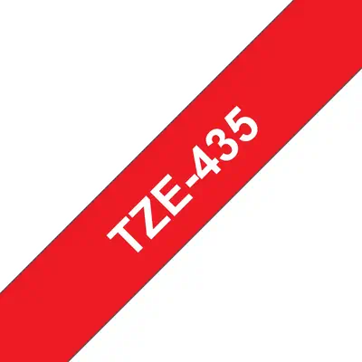 Brother TZE-435 ruban d'étiquette Blanc sur rouge - Autres consommables - visuel 1