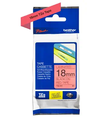Brother TZE-441 ruban d'étiquette Noir sur rouge - Autres consommables - visuel 2
