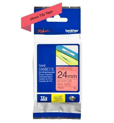 Brother TZE-451 ruban d'étiquette Noir sur rouge TZ - Autres consommables - visuel 3