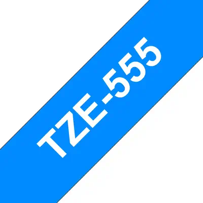 Brother TZE-555 ruban d'étiquette Blanc sur bleu - Autres consommables - visuel 1