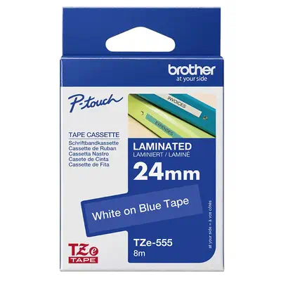 Brother TZE-555 ruban d'étiquette Blanc sur bleu - Autres consommables - visuel 4