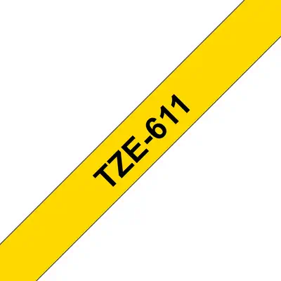 Brother TZE-611 ruban d'étiquette Noir sur jaune - Autres consommables - visuel 1