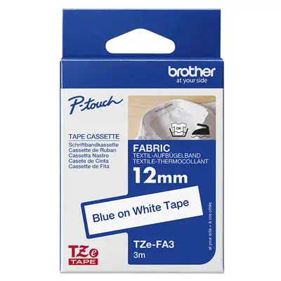 Brother TZE-FA3 ruban d'étiquette Bleu sur blanc - Autres consommables - visuel 3