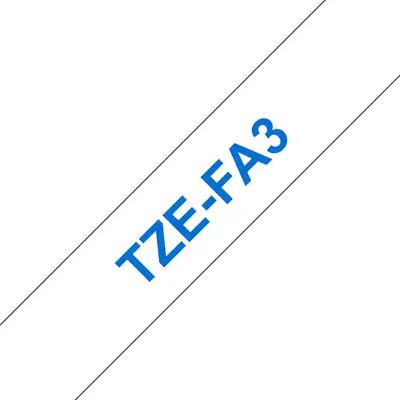 Brother TZE-FA3 ruban d'étiquette Bleu sur blanc - Autres consommables - visuel 2