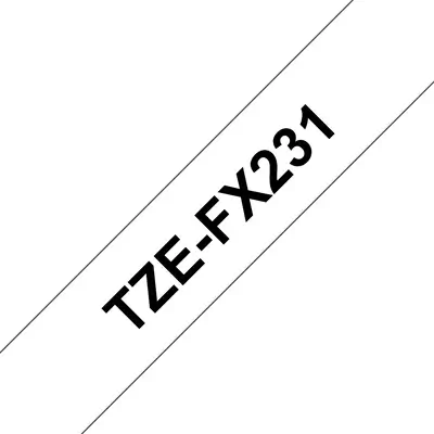 Brother TZE-FX231 ruban d'étiquette Noir sur blanc TZ - Autres consommables - visuel 1