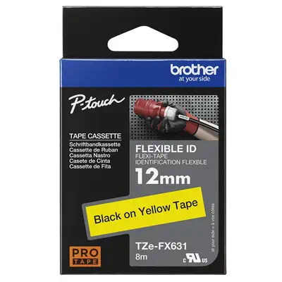 Achat BROTHER P-TOUCH TZE-FX631 noir sur jaune 12mm sur hello RSE - visuel 5