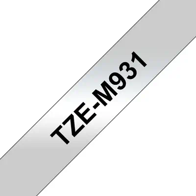 Brother TZE-M931 ruban d'étiquette Noir sur argent - Autres consommables - visuel 1