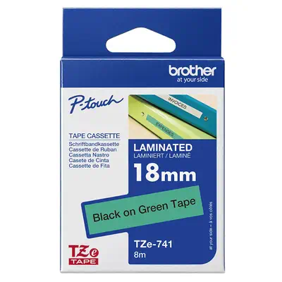 Brother TZE-741 ruban d'étiquette Noir sur vert TZ - Autres consommables - visuel 3