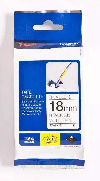 Achat BROTHER P-TOUCH TZE-FX241 noir sur blanc 18mm au meilleur prix