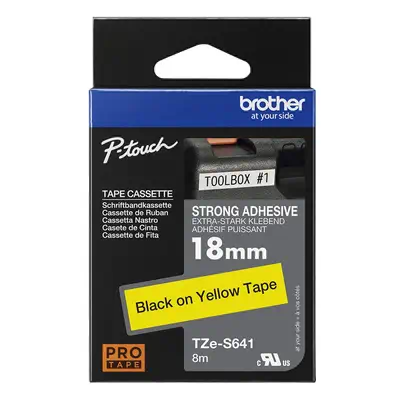 Brother TZE-S641 ruban d'étiquette Noir sur jaune TZ - Autres consommables - visuel 2