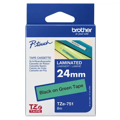 Brother TZE-751 ruban d'étiquette Noir sur vert - Autres consommables - visuel 3