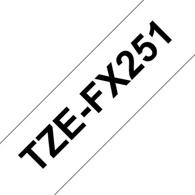 Brother TZE-FX251 ruban d'étiquette Noir sur blanc - Autres consommables - visuel 1